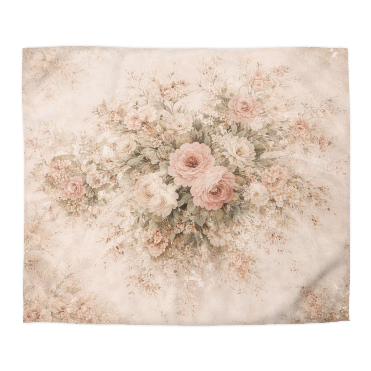 Pink Rose Peony Comforter or Duvet Cover Set, French Country Chateaucore Bedding – Romantic Floral Bedspread