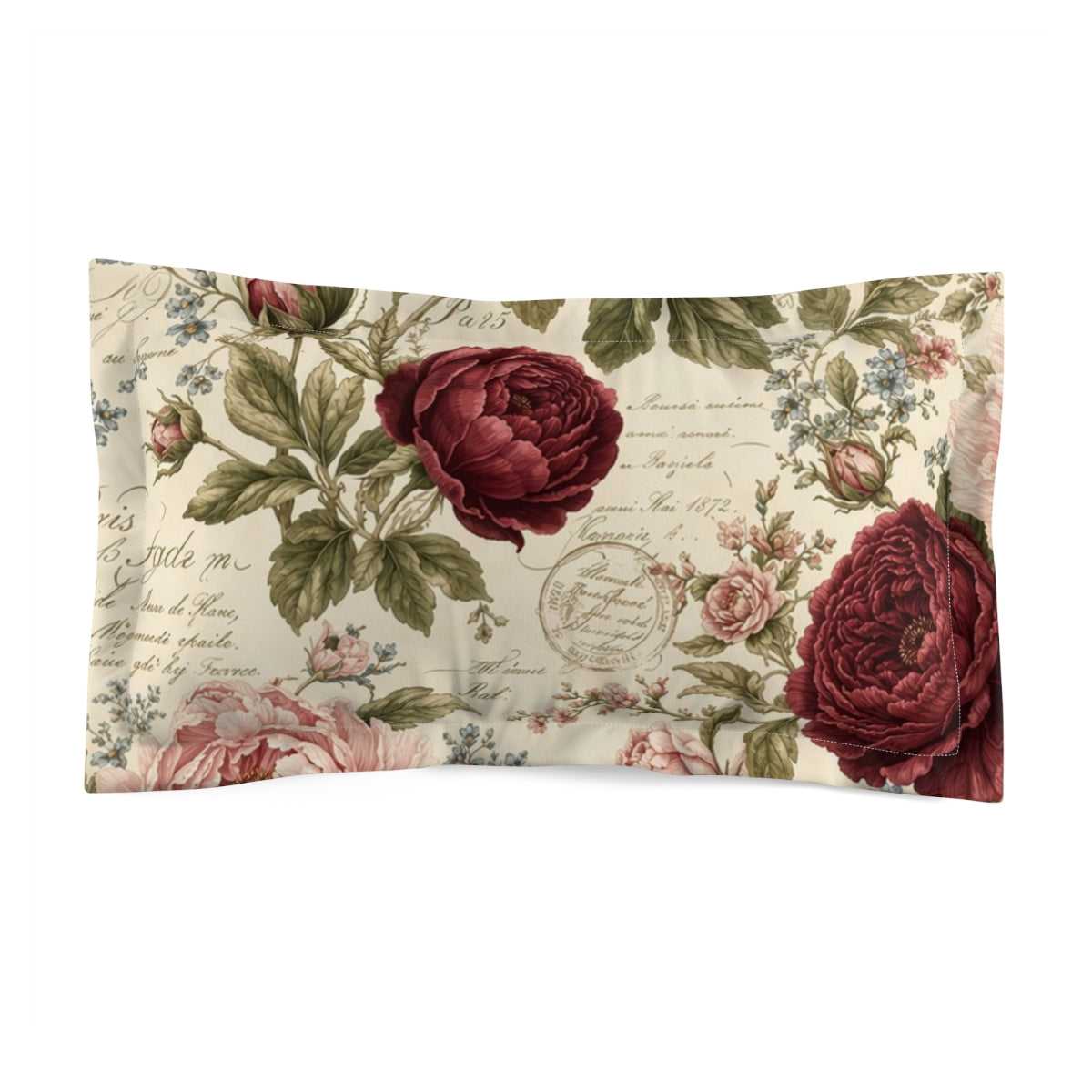 Chateaucore Soft Pink Burgundy Peonies Floral Comforter Set Floral Vintage Style Bedding Shabby Chic Victorian Queen King Twin French Romantic Bed