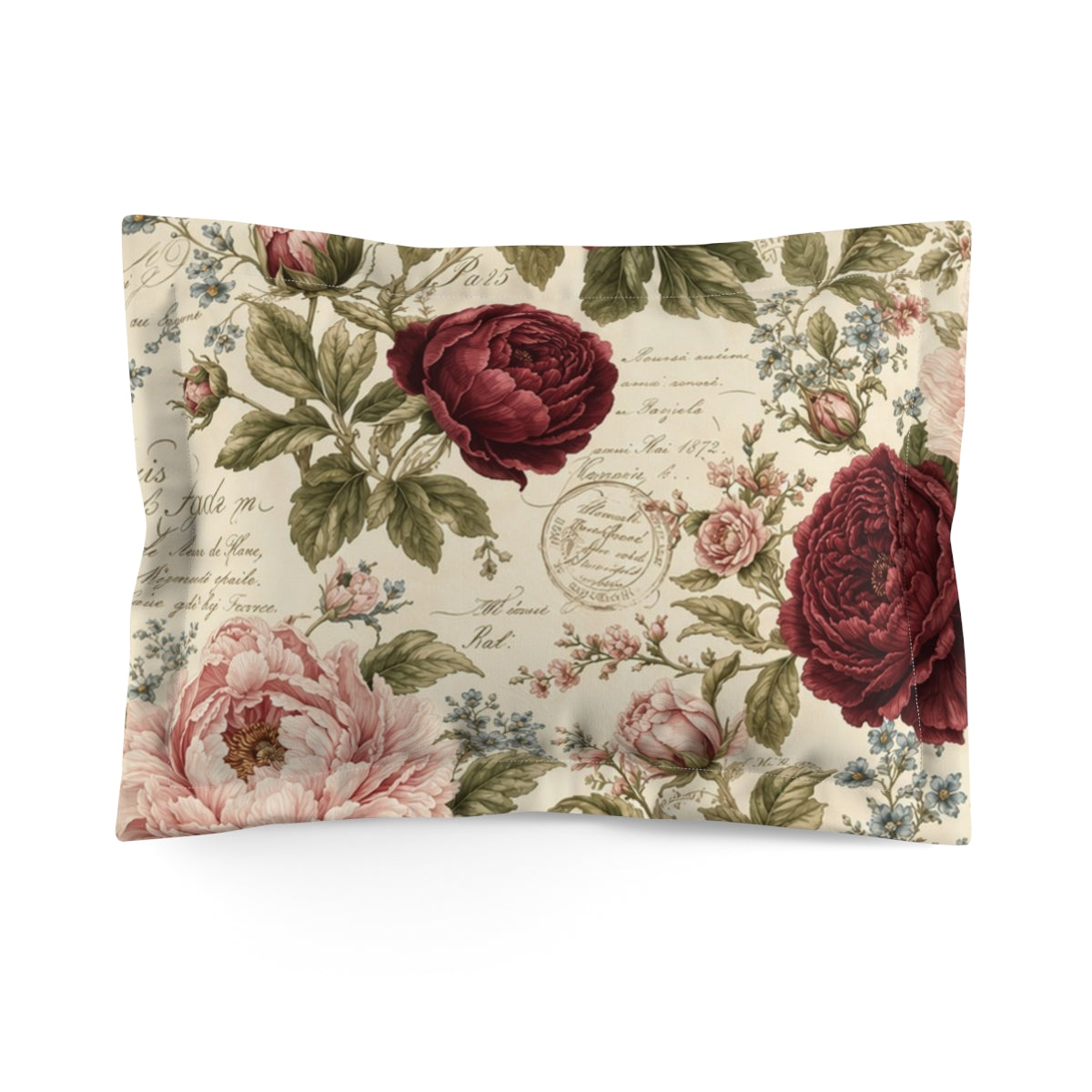 Chateaucore Soft Pink Burgundy Peonies Floral Comforter Set Floral Vintage Style Bedding Shabby Chic Victorian Queen King Twin French Romantic Bed